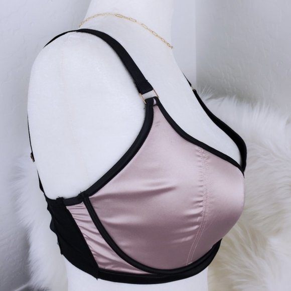 NWT BLUEBELLA Calypso Bra Rose Pink with Black Trim/ US 32H UK 32FF - Picture 7 of 9